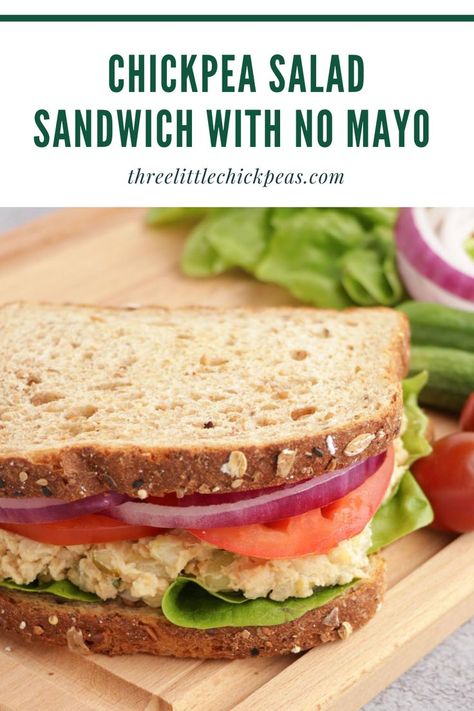 Chickpea Tuna Salad Sandwich, Tuna Salad No Mayo, Vegan Chickpea Salad, Vegan School Lunch, Chickpea Sandwich, Chickpea Tuna Salad, Chickpea Tuna, Chickpea Salad Sandwich, Healthy Foods To Make