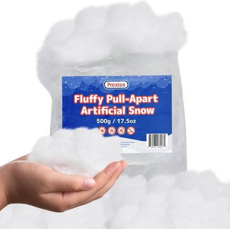 PREXTEX Pull-Apart Artificial Snow (500g / 17.5oz) - Fake Snow Decoration - Instant Snow Cotton Cloud Fluff - Fake Snow Decor - Christmas Village Sets and Accessories - White Christmas Decorations Clouds For Room, Cloud Fluff, White Christmas Decorations, Winter Mantle, Snow Decorations, Snow Clouds, Winter Wonderland Decorations, Instant Snow, Christmas Village Sets