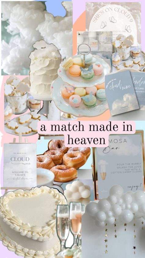 Match Made In Heaven Bridal Shower Theme, Bridal Events, Cotton Candy Clouds, Wedding Plan, Bridal Event, Match Made In Heaven, Bridal Shower Theme, Made In Heaven, Match Making