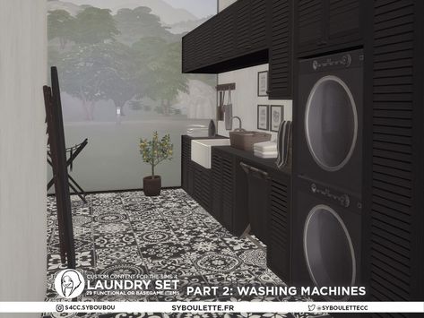 The Sims Resource - Patreon release - Laundry set - Part 2- Appliances Sims 4 Washer And Dryer Cc Functional, Sims 4 Washer And Dryer Cc, Washing And Drying Machine, Washing Machine And Dryer, Vinyl Storage, Sims Community, Doing Laundry, Sims 4 Cc, Sims Resource