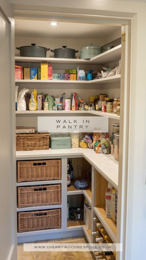 [Sponsored] 27 Hot Kitchen Pantry Shelving Ideas Guides You've Never Considered Straight Away #kitchenpantryshelvingideas Larder Shelving Ideas, Walk In Kitchen Storage, Kitchen Basket Drawers, Open Walk In Pantry Ideas, Pantry Basket Drawers, Building A Walk In Pantry In Kitchen, Walk In Larder Ideas, Larder Ideas Walk In, Small Larder Ideas