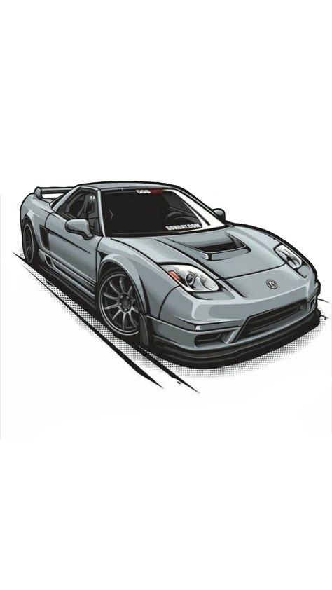 Acura NSX Car Animation, Car Vector, Car Artwork, Acura Nsx, Car Illustration, Car Drawings, Car Cartoon, Street Cars, New Trucks