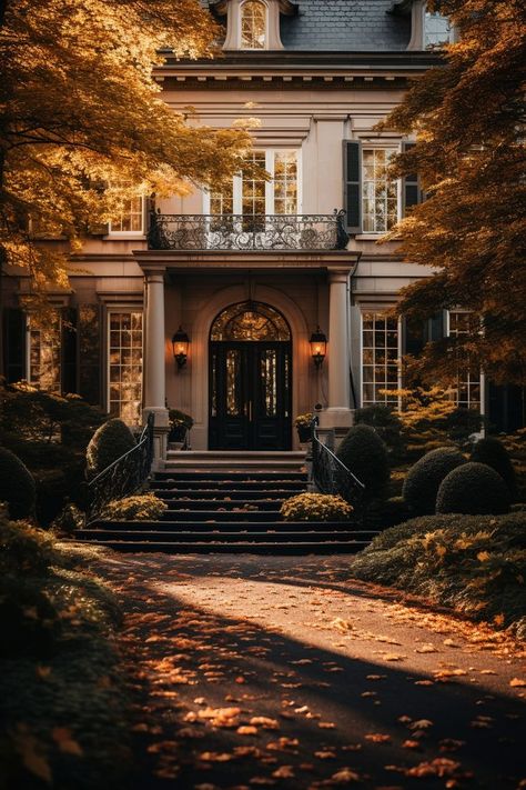 fall season Fall Suburban House, Fall House Aesthetic, Classical House Exterior, Suburban Aesthetic, Hawthorne House, Aesthetic House, Dark Home Decor, House Aesthetic, Dark Home