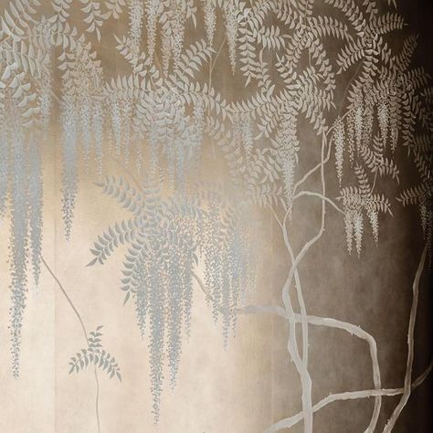 de Gournay on Instagram De Gournay Wallpaper Bedroom, De Gournay Wallpaper Living Room, De Gournay Wallpaper Panels, De Gournay Wallpaper Chinoiserie Chic, Wisteria Wall Stencil, Lavender Kitchen, De Gournay Wallpaper, Flowers Stand, Bedroom Redesign