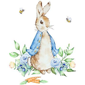 "Nursery Characters, Peter Rabbit, Beatrix Potter" Sticker for Sale by SvetlanaArt | Redbubble Peter Rabbit Stickers, Peter Rabbit Clothes, Peter Rabbit Characters, Peter Rabbit Flopsy, Flopsy Bunny, Rabbit Clipart, Leaves Png, Blue Peter, Rabbit Baby