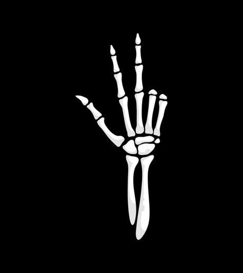 Skeleton hand gesture, three fingers silhouette Hand Gesture, Skeleton Hand, Skeleton Hands, Skeleton, Vector Free, Clip Art