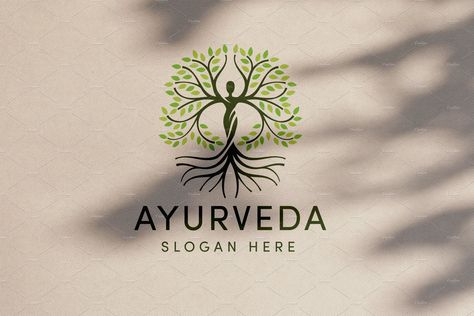 Ayurveda Logo Design Ideas, Ayurveda Logo Design, Ayurvedic Logo, Tree Logo Ideas, Alternative Medicine Logo, Ayurveda Logo, Tree Of Life Logo, Herbal Logo, Space Png