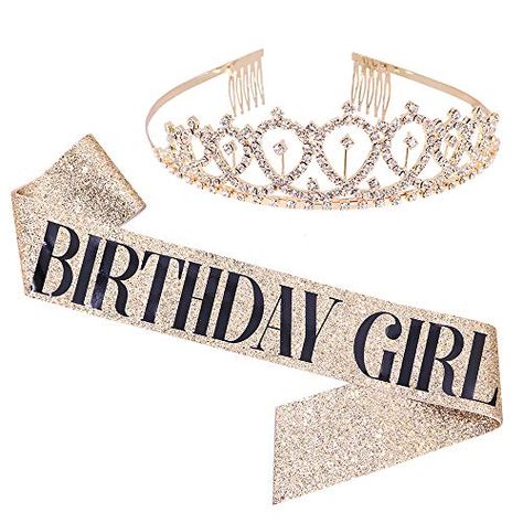 Crystal Crown Tiaras, Anniversary Decoration, Birthday Tiara, Birthday Sash, Woman Birthday Party, Crown Tiara, Glitter Birthday, Satin Sash, 18th Birthday Party