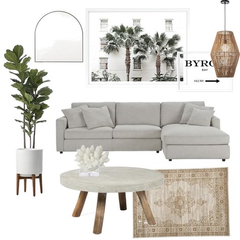 Light Grey Couch Living Room, Coastal Boho Interior, Light Grey Couch, Furniture Boards, Coastal Boho Chic, Coastal Lounge, Light Gray Couch, Colonial House Interior, Farm Room