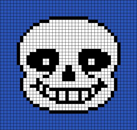 A pixel art template of Sans' face, the skeleton from the video game Undertale. Creepy Pixel Art, Face Pixel Art, Crossed Stitch, Art Random, A Hat In Time, Pixel Art Games, Tapestry Crochet Patterns, Minecraft Builds, Pixel Pattern