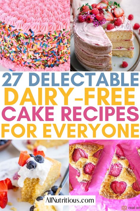 Explore the best dessert recipes featuring healthy and delicious dairy-free cakes. Perfect for those with dietary restrictions or just in for a health-conscious treat! From chocolatey indulgence to fruity freshness, get inspired by a variety of cake ideas. Dairy Free Cakes, Dairy Free Birthday Cake, Vegan Coconut Cake, Dairy Free Cake Recipe, The Best Dessert Recipes, Vegan Apple Cake, Dairy Free Frosting, Birthday Cake Decorating Ideas, Dairy Free Cake