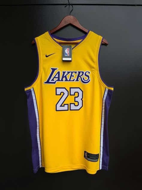 NBA Los Angeles Lakers Basketball Nike Jersey JAMES #23 Nba Clothes, Lakers Jersey, Basketball Nike, Lakers Basketball, Nba Shirts, Nike Jersey, Jersey Outfit, Nba Jersey, Men's Tops