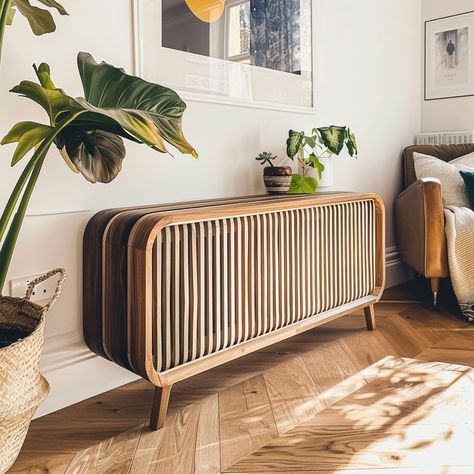 13 Gorgeous Radiator Cover Ideas - Rhythm of the Home Radiator Covers Hallway, Cover For Radiator Ideas, Radiator Cover Ideas, Wall Heater Cover, Bedroom Radiators, Radiators Living Room, Wall Radiators, Small Guest Bedroom Ideas, Modern Radiator Cover