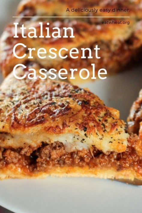 Crescent Casserole, Crescent Roll Recipes Dinner, Crescent Recipes, Crescent Roll Recipes, Hamburger Meat Recipes, Best Italian Recipes, Hamburger Meat, Easy Italian, Läcker Mat