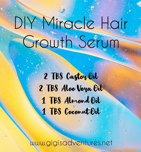 Miracle Hair Growth, Diy Hair Serum, Diy Hair Growth Oil, Hair Growth Oil Recipe, Hair Growth Serum Diy, Diy Hair Growth, Diy Haircare, Serum Hair, Hair Growth Secrets