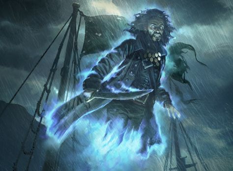 Ghostly Buccaneer, Cristi Balanescu on ArtStation at https://www.artstation.com/artwork/0XN9yG Ghost Pirate, Ghost World, Pirate Art, Pirate Adventure, Spirited Art, Sea Monsters, Human Art, Magic The Gathering, The Gathering