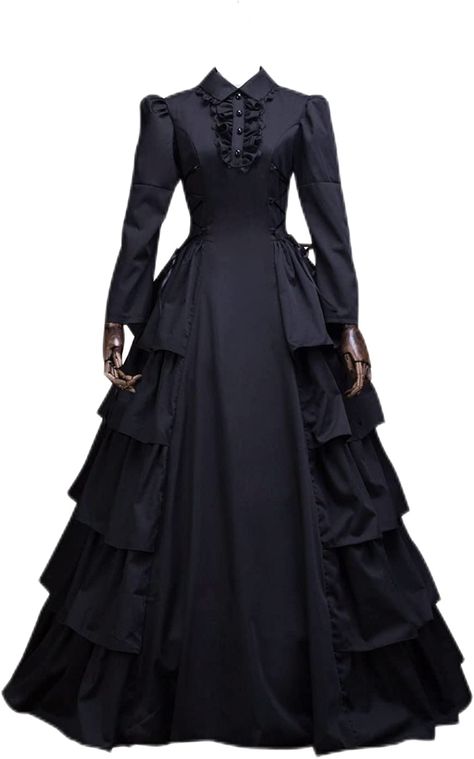 Amazon.com: CountryWomen Renaissance Gothic Dark Queen Dress Ball Gown Steampunk Vampire Halloween Costume (Made-to-Order:measurements(bust,waist,hips,height), Black2) : Clothing, Shoes & Jewelry Masquerade Prom Dress, Victorian Dress Costume, Black Victorian Dress, Gothic Victorian Dresses, Masquerade Prom, Costume Masquerade, Womens Cosplay, Pretty Halloween Costumes, Princess Prom Dresses