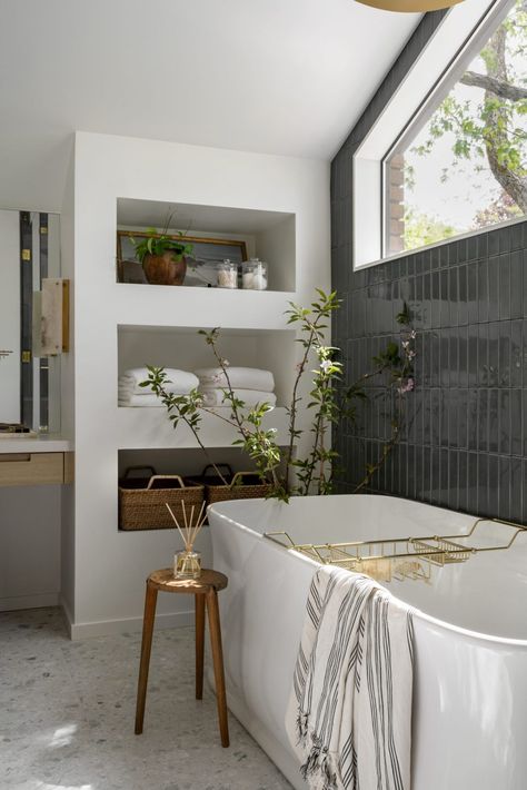 8 Bathroom Designs We Love - Studio McGee Mcgee Bathroom, The Mcgee Home, Mcgee Home, Basement Reno, White Bath, Modern Baths, Bathroom Inspiration Decor, White Floors, Studio Mcgee