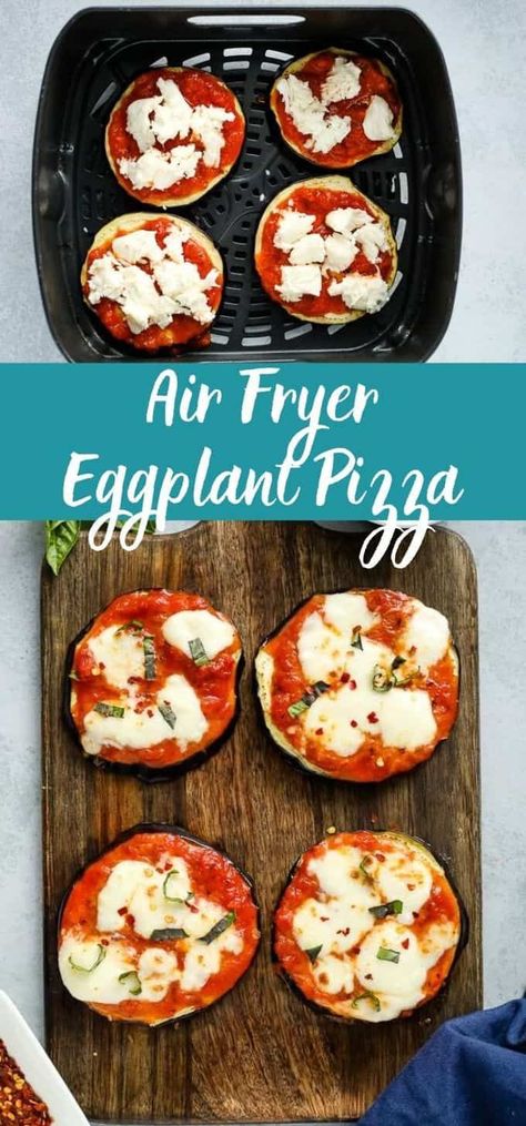 Eggplant Pizza Recipe, Air Fryer Eggplant, Pizza Craving, Eggplant Pizza, Easy Eggplant, Zucchini Pizza Bites, Eggplant Pizzas, Italian Chopped Salad, Craving Pizza