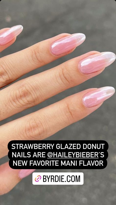 Strawberry Glazed Donut Nails, Glazed Donut Nails, Donut Nails, Strawberry Donuts, Strawberry Glaze, Glazed Donut, Work Nails, Donut Glaze, Almond Nails