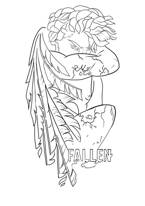 Good Versus Evil Tattoo, Tattoo Outline Drawing Stencil Ideas Sleeve, Tattoo Sketches Unique Men, Tattoo Outline Drawing Stencil Ideas For Men, Tattoo Outline Designs, Real Tattoo Stencil, Realistic Tattoo Stencil, Leg Tattoo Stencil, Angel Tattoo Stencil