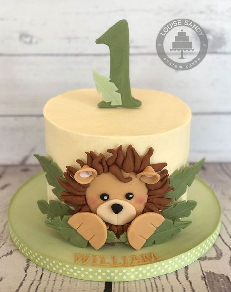 Jungle/Safari Smash Cake with Lion | Baby birthday cakes, Animal birthday cakes, Baby first birthday cake Fall Baby Shower Cake, Kue Disney, Jungle Birthday Cakes, Jungle Theme Cakes, 1st Bday Cake, Boys First Birthday Cake, Boys 1st Birthday Cake, Baby Boy Birthday Cake, Gateau Baby Shower