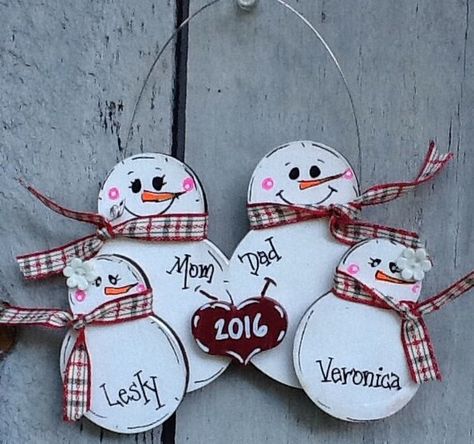 2021 Family Ornament Family Ornament 2021 Snowman Family | Etsy Snowman Couple, Small Snowman, Ornament Snowman, Snowman Family, Rustic Ornaments, Family Ornaments, Snowman Gifts, Ornament Family, Pot Hanger