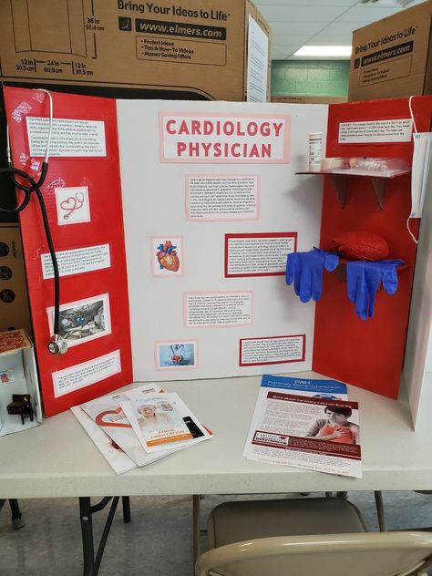 Hosa Career Display, Health Career Display Board, Hosa Medical Club, Career Project Poster Board, Hosa Health Career Display, Health Career Poster, Career Day Poster Ideas, Trifold Poster Board Ideas Creative, Posterboard Projects For School