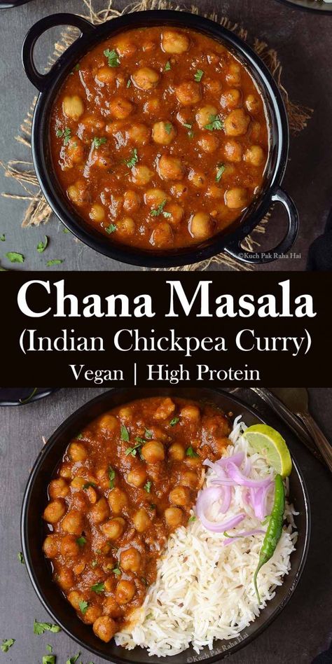 Chana Masala Recipe (Chickpea Curry) Chickpeas Recipes Healthy, Chana Masala Chickpeas, Chana Masala Crockpot, Indian Food Recipes Chickpeas, Chickpea And Eggplant Curry, Channa Aloo Curry, Channa Curry Recipe, Healthy Chana Masala, Vegan Chana Masala Recipe