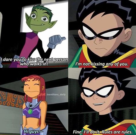 This is a good idea Teen Titans Drawings, Bat Brothers, Teen Titans Characters, Robin Starfire, Teen Titans Love, Teen Titans Robin, Dc Titans, Teen Titans Starfire, Original Teen Titans