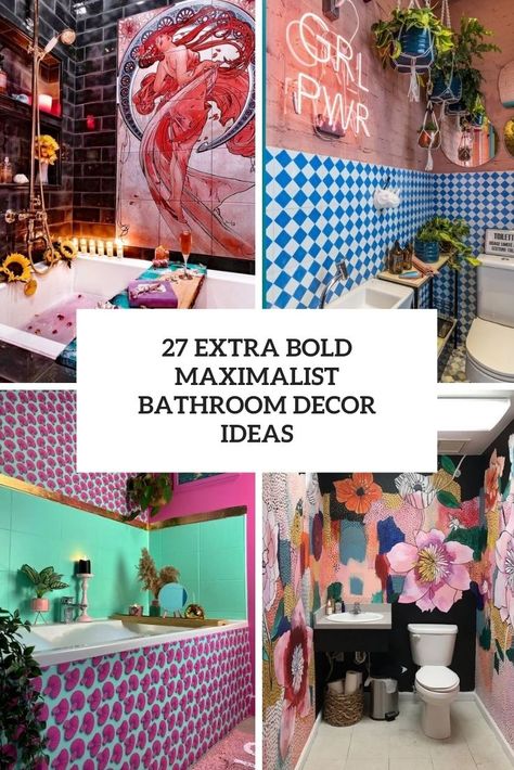 Funky Bathroom Ideas, Maximalist Bathroom Decor, Maximalist Bathroom, Bright Personality, Funky Bathroom, Quirky Bathroom, Bold Bathroom, Colorful Bathroom, Bright Bathroom