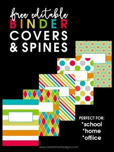 Organize your classroom, office or home with these Free Editable Binder Covers & Spines. Perfect for teachers, kids and adults! Free Binder Cover Printables Editable, Free Printable Binder Covers, Editable Binder Covers Free, Binder Covers Diy, Binder Covers Free, School Binder Covers, Binder Labels, Diy Binder, Binder Cover Templates