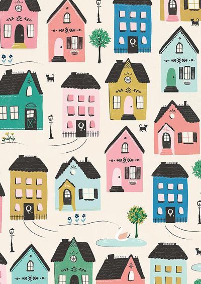 Trendy House, Maggie Holmes, Scandinavian Pattern, Building Illustration, House Illustration, Crate Paper, Design Textile, House Drawing, Art And Illustration