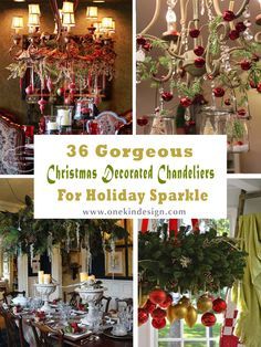 36 Gorgeous Christmas decorated chandeliers for holiday sparkle Christmas Decor Dining Room Light, Christmas Greenery Chandelier, Christmas Wreath Chandelier Diy, Xmas Chandelier Decor, Wreath Chandelier Christmas, Christmas Decor Chandelier, Decorating Chandeliers For Christmas, Decorate Chandelier For Christmas, Christmas Chandelier Decorations