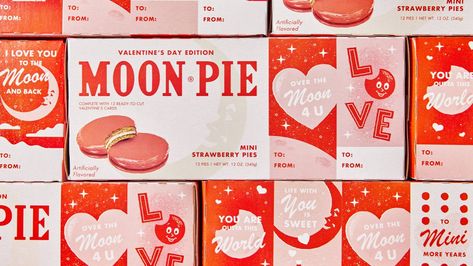 Mini Strawberry Pies, Strawberry Pies, Valentines Day Package, Moon Pie, Funny Candy, Moon Pies, Strawberry Moons, Valentine Day Boxes, Mini Moon