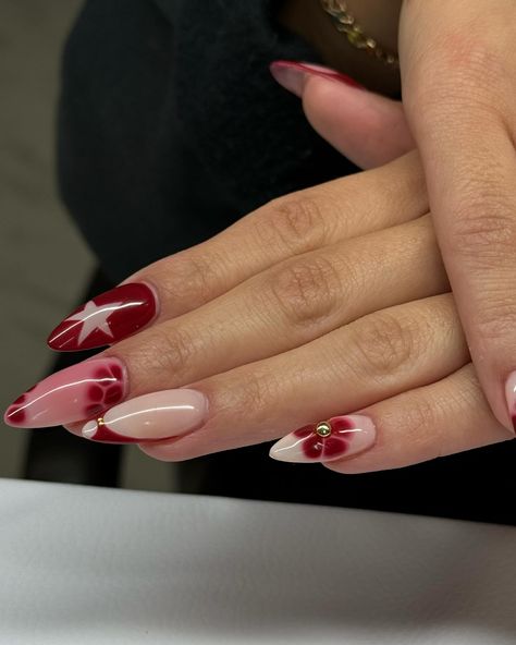 blooming gel is in the air this fall 🍁 @beetlesgelpolish @beetles_community @apresnailofficial #gel #gelnails #gelnail #gelpolish #uñasdegel #nailtech #nail #nailart #nailsnailsnails #naildesign #naildesigns #bloominggel #bloomingflowers #bloominggelflowers #red #rednails #star #starnails #fallnails #trendynails #explore #explorepage Fall Blooming Gel Nail Art, Red Blooming Gel Nails, Blooming Gel Nail Ideas, Blooming Gel Designs, Blooming Gel Nails, Neutral Nails Acrylic, Blooming Gel, Acrylic Nail Shapes, Nail Time