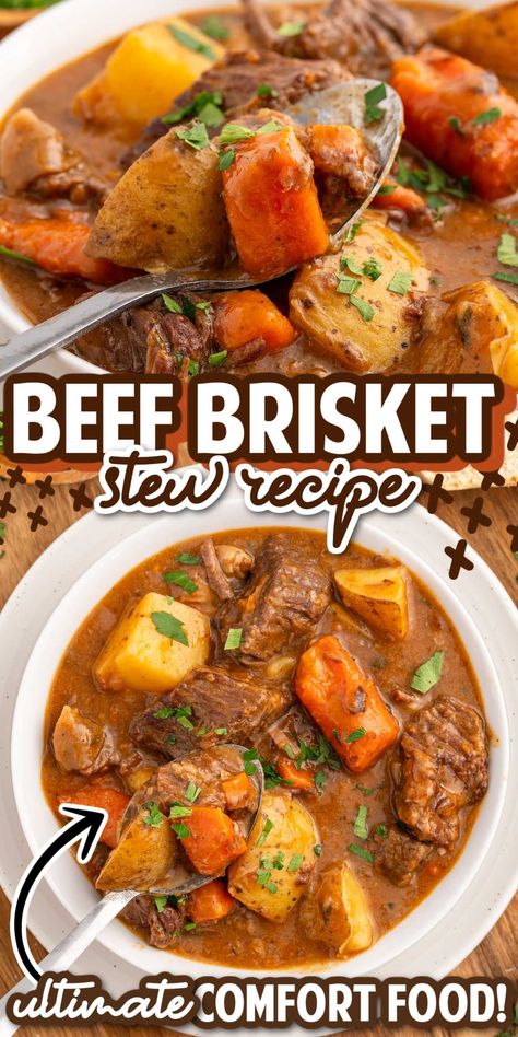 Beef Brisket Stew Brisket Stew Crockpot, How To Cook A Beef Brisket, Brisket Stew Recipes, Brisket Potato Soup, Beef Brisket Soup Recipes, Brisket Stew, Brisket Soup, Brisket Soup Recipes, Soup With Brisket