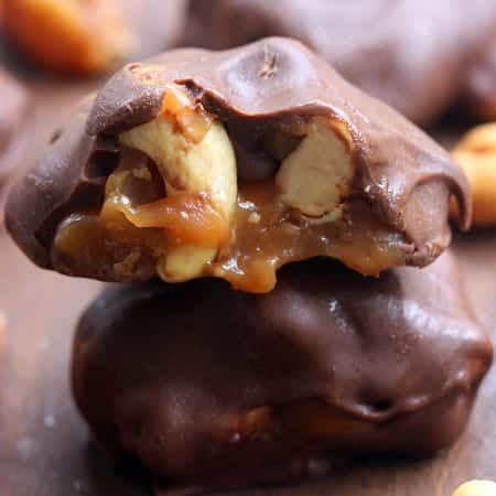 Caramel Cashew Clusters - Tastes Better From Scratch Cashew Clusters Recipe, Caramel Cashew Clusters, Cashew Clusters, Caramel Cashew, Easy Homemade Caramel, Clusters Recipe, Graham Cracker Toffee, Chocolate Clusters, Candy Tray