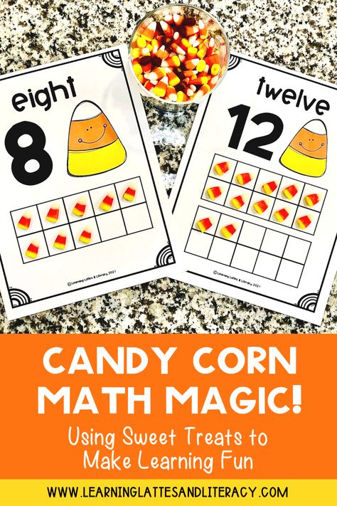 an image of candy corn and math mats that reads: Candy Corn Math Magic: Using Sweets to Make Learning Fun Candy Corn Classroom Activities, Candy Corn Counting, Candy Corn Math, Sweets To Make, Elementary Games, Learning Activities For Kids, Indie Craft, Math Magic, Edible Crafts