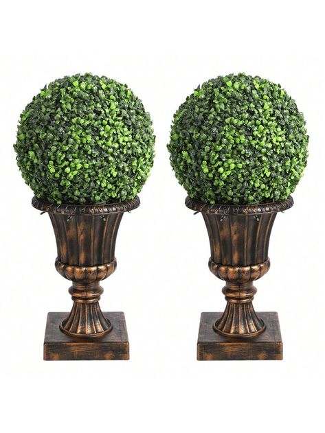 Plastic Package Contents: Each artificial plant ball consists of two hemispheres with a diameter of 12.6 inches. It is equipped with a total of 4 hemispheres, and 12 cable ties, and each ball has 3 iron chains to maintain balance. Easy to Install: Greenery balls are very easy to install. The balls come with iron chains. You only need to align the clips of the two hemispheres, then tie them tightly with cable ties, and cut off the excess cable ties to get a beautiful topiary ball. Easy to Care: 2 pieces of boxwood balls are artificial plants, do not require any water, soil, or fertilizer, are made of high-quality plastic, and are UV-resistant.(or The bottom basin is equipped with leak holes, so water will not accumulate when placed outdoors.) Increase the Atmosphere: Each of our boxwood bal Plant Topiary, Topiary Balls, Decor Balls, Boxwood Balls, Cable Ties, Green Decor, Artificial Plants, Staging, 6 Inches