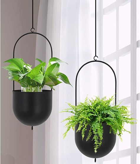 Metal Plant Hangers, Metal Hanging Planters, Hanging Planters Indoor, Small Flower Pots, Hanging Design, Room Ideas Aesthetic, Plant Stand Indoor, Modern Planters, Ceiling Hanging