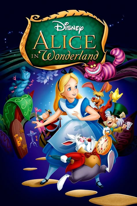 Alice In Wonderland Cartoon, All Disney Movies, Alice In Wonderland Poster, Alice In Wonderland 1951, Alice In Wonderland Disney, Cartoon Drawings Disney, Mia Wasikowska, Mary Blair, 디즈니 캐릭터