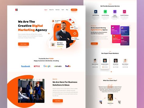 Landing Page Digital Agency, Digital Marketing Landing Page Design, Marketing Agency Landing Page, Digital Marketing Agency Website, Agency Landing Page, Marketing Agency Website, Landing Page Inspiration, Agency Website, Web Ui Design