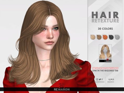 remaron's Rosalie Retexture - Mesh Needed Sims 4 Cc Womens Short Hair, The Sims 4 Cc Layered Hair, Sims 4 Cc Trendy Hair, Sims 4 Hair Medium, Woman Hair Cc Sims 4, Hairs Cc Sims 4, The Sims 4 Cc Hairstyles Short, Sims 4 Cc Straight Hair With Bangs, Sims 4 Cc Hair Curtain Bangs