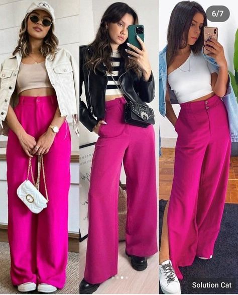 Palazzo Outfit, Pink Pants Outfit, Hot Pink Pants, Elegant Saree, Fashion Mistakes, Pink Pants, Looks Chic, Style Mistakes, 10 Pounds