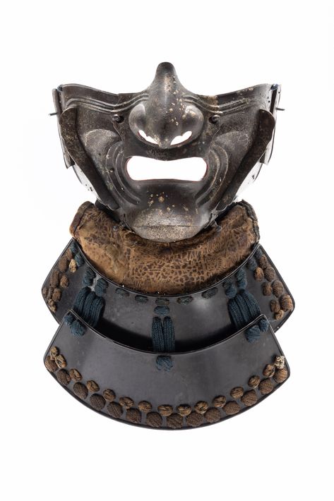 Ressei menpo Samurai armor’s mask with fierce expression Myōchin school, Mid Edo period, 18th century Literature G. Piva, Le armature dei Samurai: Luni Editrice, 2020, pag. 79 Menpo Mask, Fierce Expression, Samurai Armor, Edo Period, 18th Century, Gin, Literature, Period, Mask