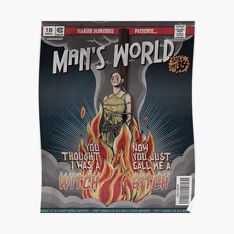 Man's World Comic - Marina Premium Matte Vertical Poster Comic Design, Marina Diamandis, Cool Album Covers, Vintage Poster Design, Marina And The Diamonds, Vertical Poster, Mans World, Vintage Comics, New Wall