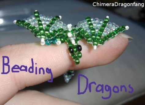 Bead Dragon Instructions by ChimeraDragonfang Bead Dragon, Beaded Dragon, Art Perle, Dragon Crafts, Motifs Perler, Beading Crafts, Animale Rare, Beaded Crafts, Beaded Animals