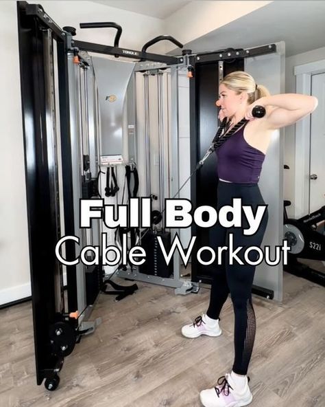 Natalie Wilson • Home & Gym Workouts on Instagram: "Give this compound full body cable workout a try! 🔥  Do 10-12 reps per exercise (per side if applicable) 3-4 sets  If you’re looking to upgrade your home gym but don’t have a ton of space? Then you need to get this foldable functional cable machine from @torquefitnessusa   Comment LINK and I’ll send you a like and discount code 🙌🏻  And don’t forget to SAVE 📌 this workout" Cable Full Body Workout, Full Body Cable Machine Workout Women, Full Body Cable Machine Workout, Cable Machine Workout, Ankle Strengthening Exercises, Cable Workout, Compound Exercises, Cable Machine, Strengthening Exercises