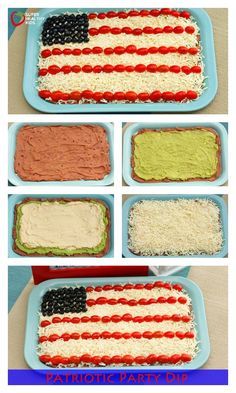 Patriotic Party Dip Recipe - Still need a party dish?  Try our Patriotic Party Dip and have a great weekend! Happy Fourth! http://www.superhealthykids.com/patriotic-party-dip/ 4th July Food, Party Dip Recipes, Party Dip, Patriotic Food, 4th Of July Desserts, Fourth Of July Food, Party Dishes, 4th Of July Celebration, Patriotic Party